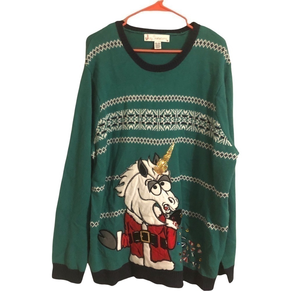 Christmas Unicorn Sweater candy throw up xxl - Picture 5 of 10